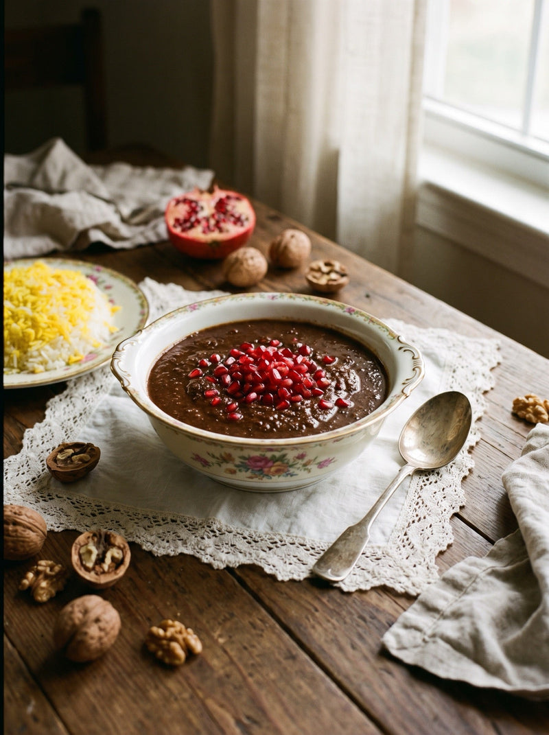 Khoresh-e Fesenjan: Persian Walnut Pomegranate Stew — Afghan Super Negin saffron recipe