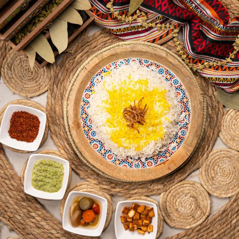 Kabuli palaw — Afghan saffron rice with lamb, raisins, and carrots