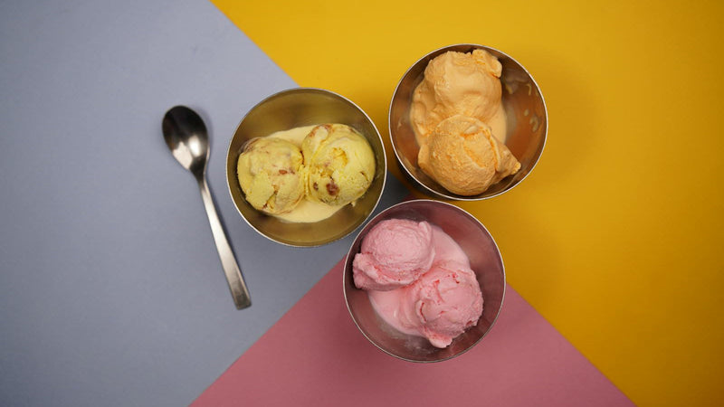 Sheer yakh, Afghan saffron-rosewater ice cream with pistachios, made with Raihan Afghan Super Negin saffron