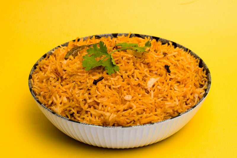 Simple Afghan saffron rice as a side dish