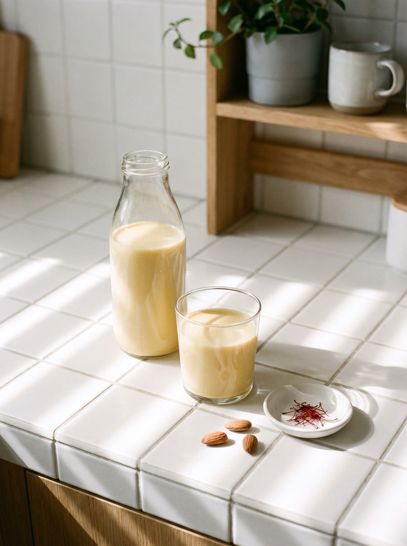 Saffron Almond Milk (Dairy-Free Evening Drink) — Afghan Super Negin saffron recipe