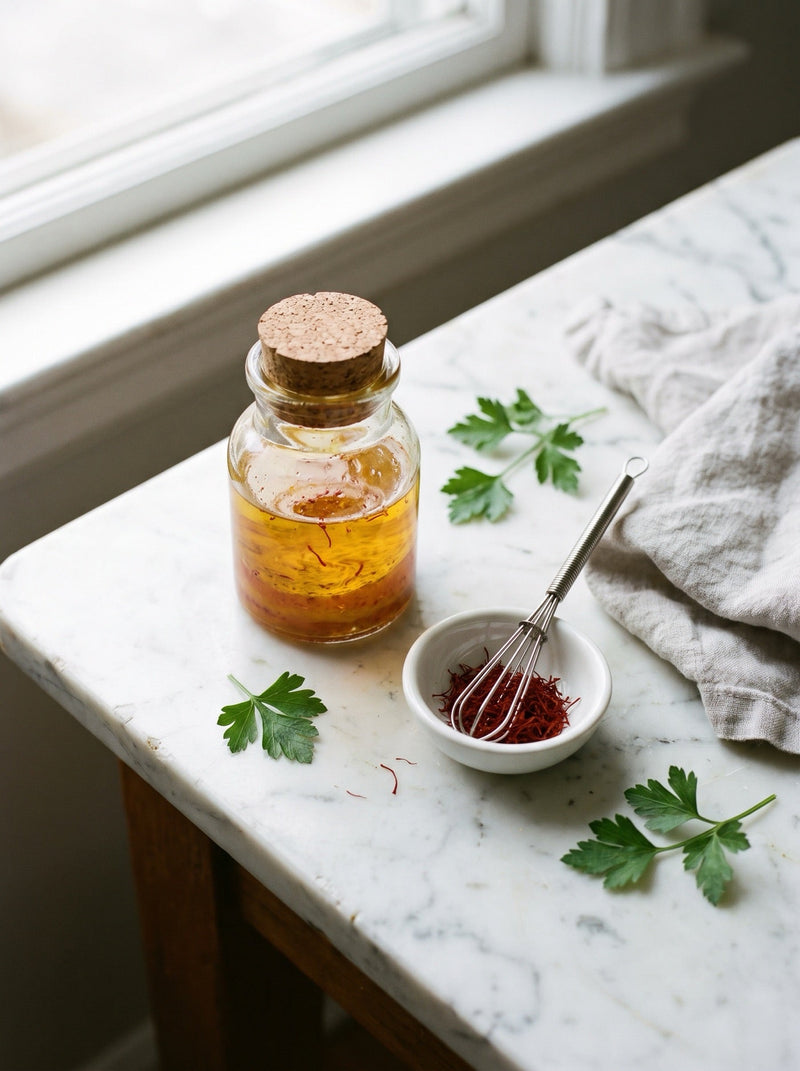 Saffron Vinaigrette: 5-Minute Dressing — Afghan Super Negin saffron recipe