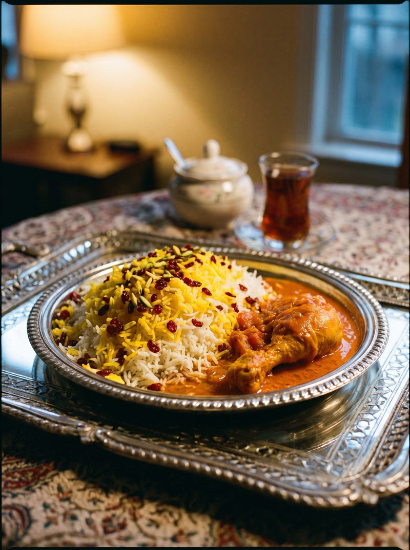 Persian Saffron Chicken with Barberry Rice (Zereshk Polo) — Afghan Super Negin saffron recipe