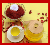 Close-up of premium Afghan saffron threads — deep crimson Sargol grade with characteristic length