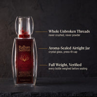 Raihan saffron bottle: whole unbroken threads, aroma-sealed airtight jar, full weight verified